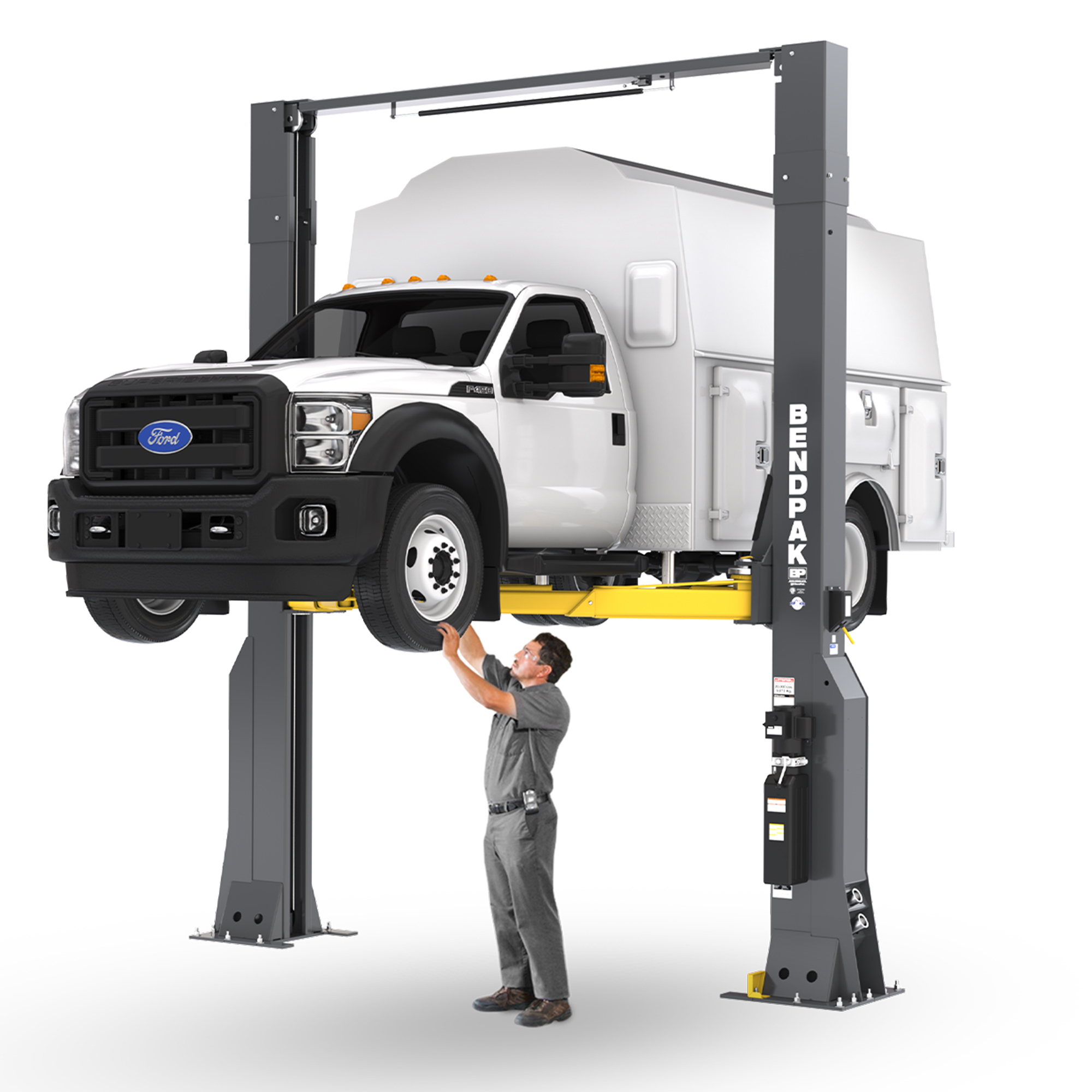 BendPak, 20000lb Capacity Clearfloor High-Rise 192in. Height, Capacity 20000 lb, Max. Rise 6.9 ft, Horsepower 5 HP, Model# 20AP-192